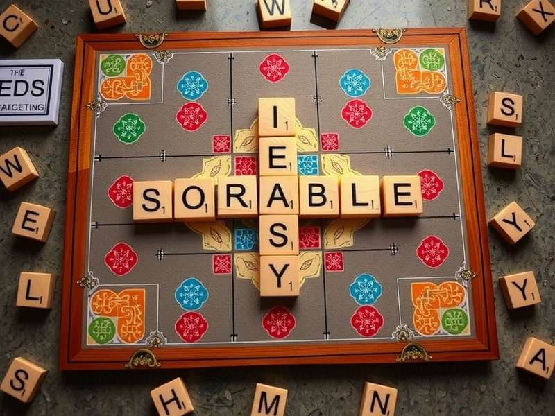 Scrabble बोर्ड पर हिंदी और अंग्रेजी शब्दों की व्यवस्था