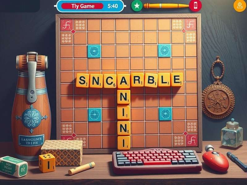 AI के खिलाफ Scrabble गेमप्ले का दृश्य