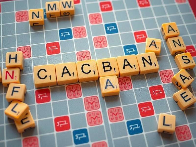 Scrabble बोर्ड पर अक्षरों की रचनात्मक व्यवस्था