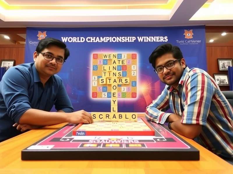 Scrabble World Championship Trophy and Tiles