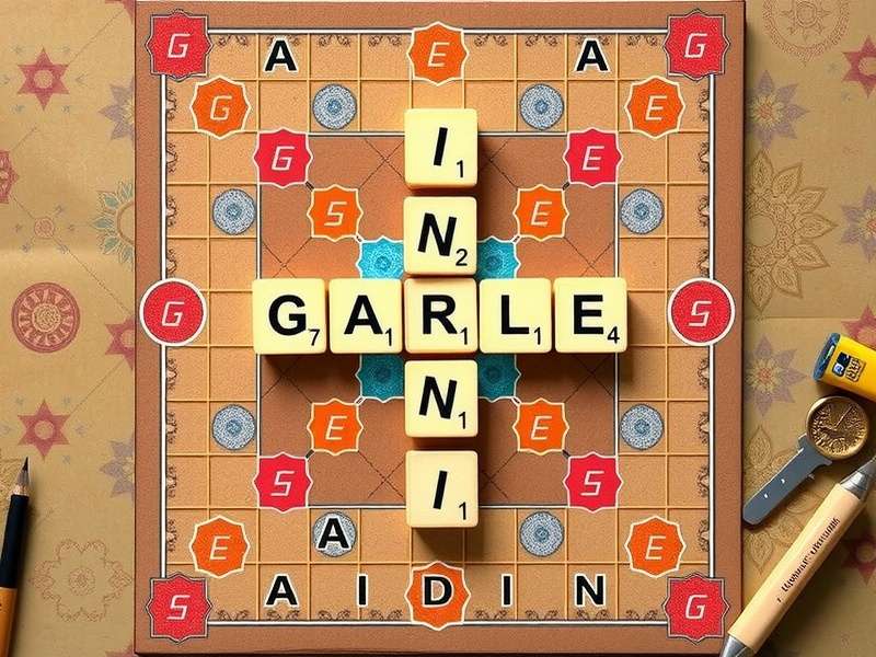 स्क्रैबल हार्ड मोड में कंप्यूटर के खिलाफ खेलते हुए इंटरफ़ेस