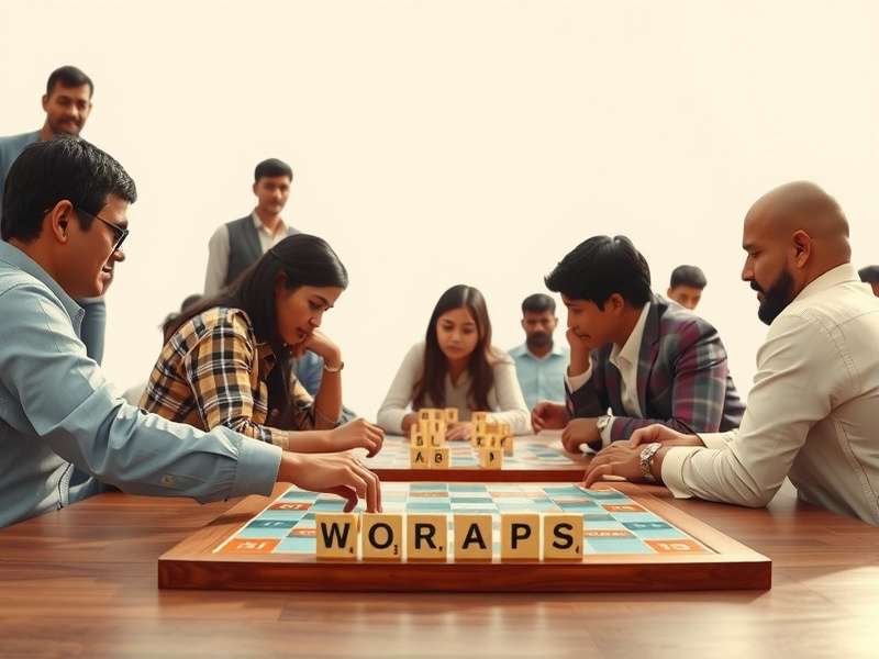 स्क्रैबल प्रतियोगिता में भाग लेते खिलाड़ी