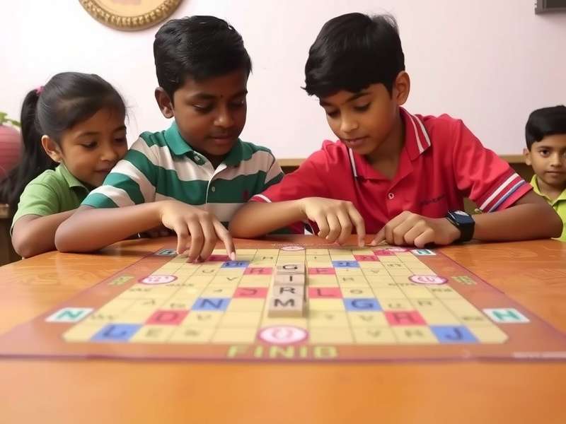 बच्चे Scrabble Junior खेलते हुए