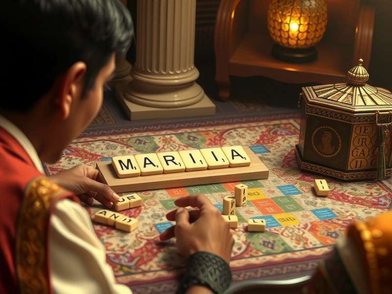 एक Scrabble बोर्ड जिस पर हिंदी और अंग्रेजी शब्द बने हैं, जो भारत में खेल की बढ़ती लोकप्रियता को दर्शाता है