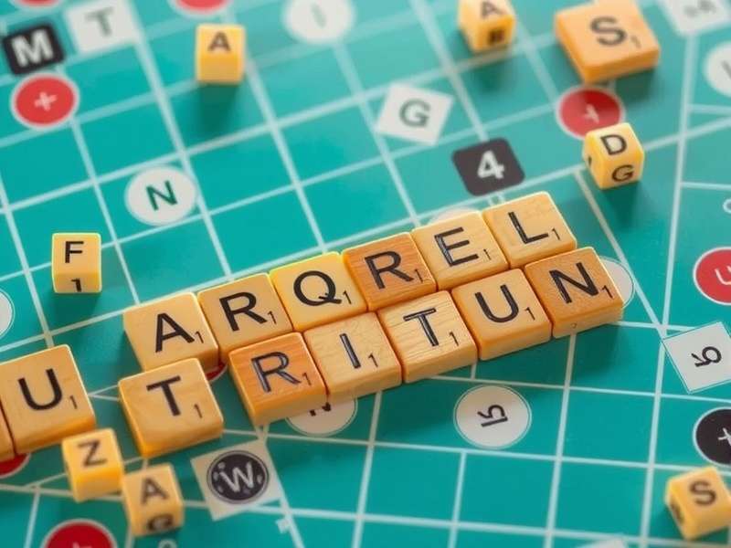 स्क्रैबल खेलते हुए परिवार