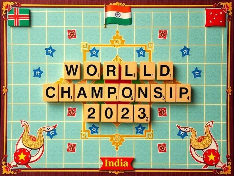 2023 स्क्रैबल विश्व चैंपियनशिप ट्रॉफी विजेता के हाथों में