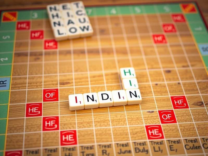 भारतीय संस्करण Scrabble बोर्ड खेलते हुए परिवार