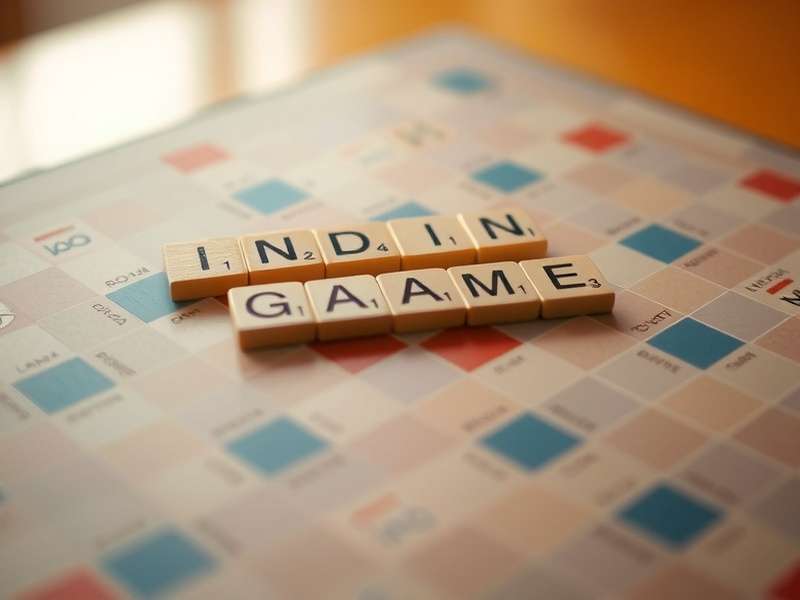Scrabble बोर्ड गेम का चित्र जिसमें हिंदी और अंग्रेजी अक्षर दिख रहे हैं