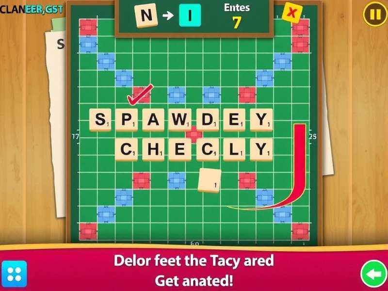 Official Scrabble board with wooden tiles arranged in strategic formation