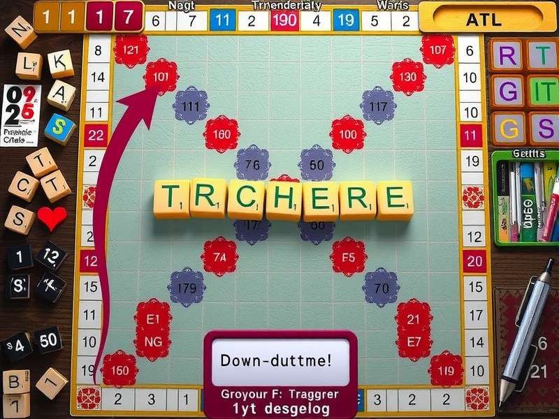 A competitive Scrabble game in progress in India, showing thoughtful players and a board with high-scoring words