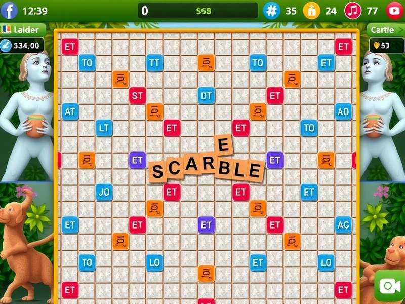 Scrabble board with French letters