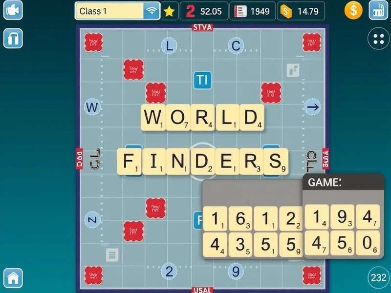 Competitive Scrabble board game with tiles arranged for high scoring