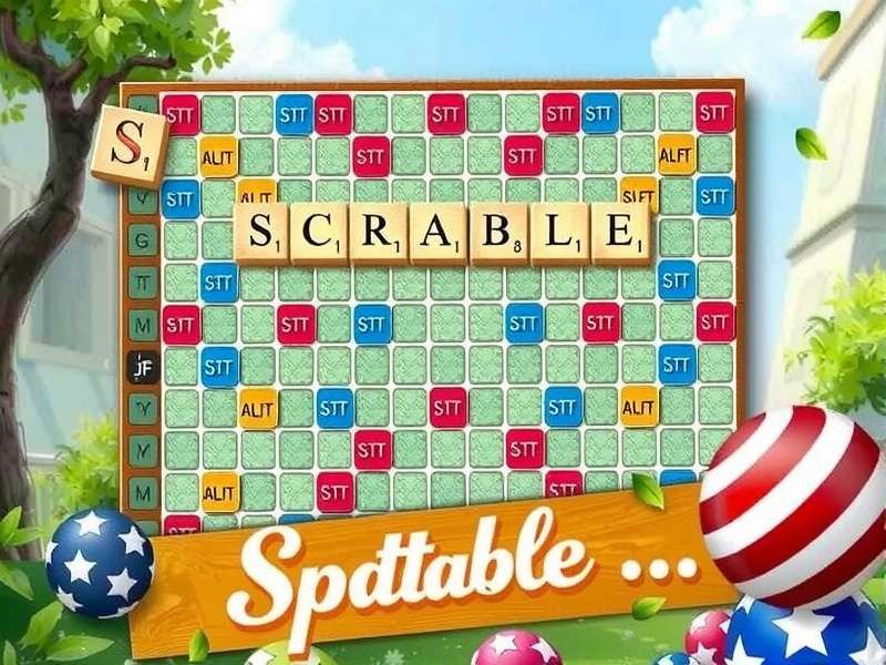 Scrabble board setup with Indian themed tiles