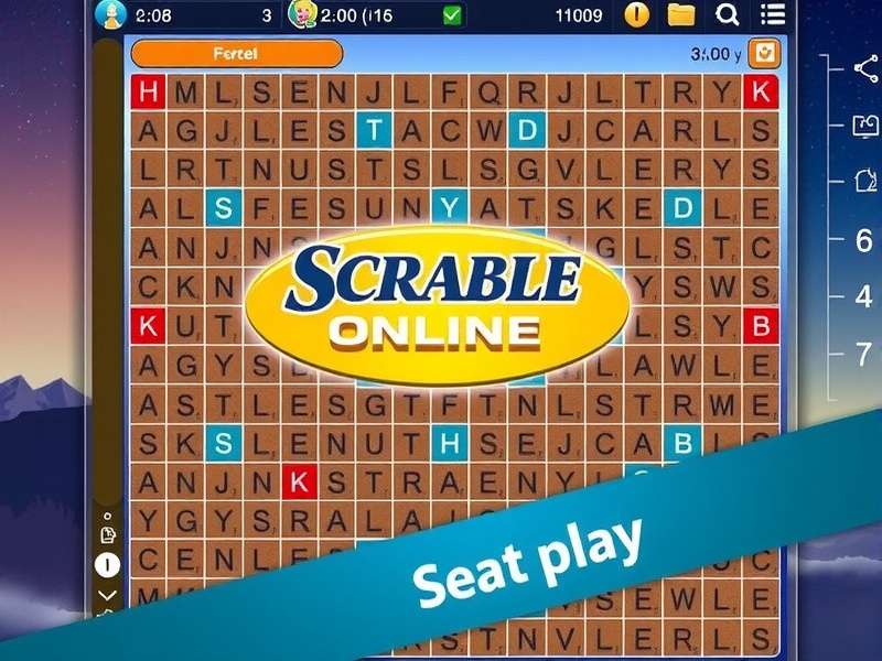 Scrabble board with tiles spelling ONLINE FREE UK