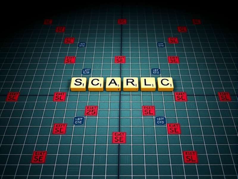 The prestigious Scrabble Isc championship trophy surrounded by letter tiles arranged to spell 'CHAMPION'