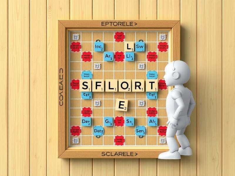 A person playing Scrabble on a laptop with AI interface