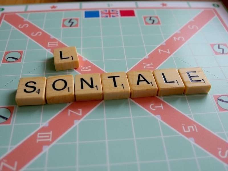 Close-up of a digital Scrabble board game on a tablet with wooden tiles