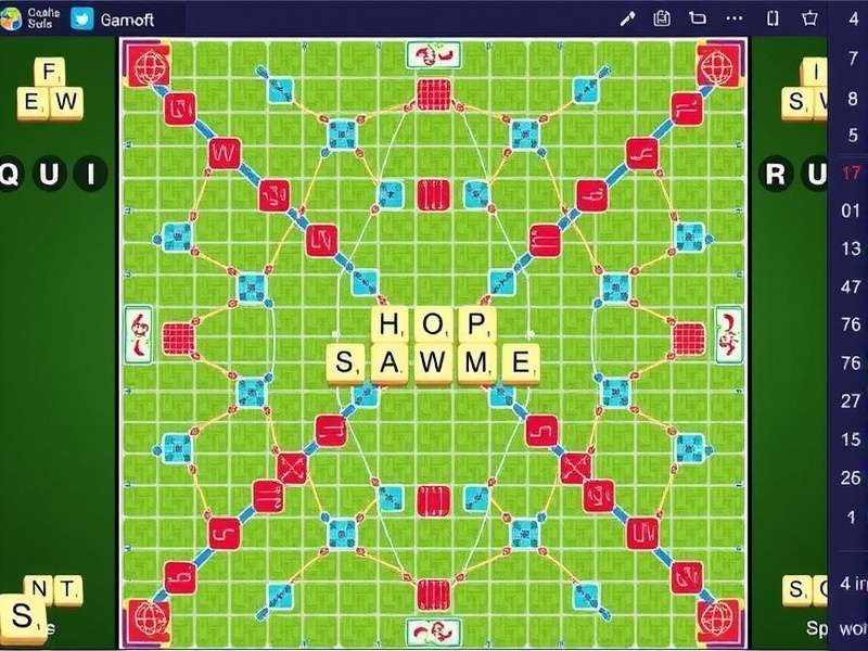 Scrabble online game against computer screenshot showing board and letters