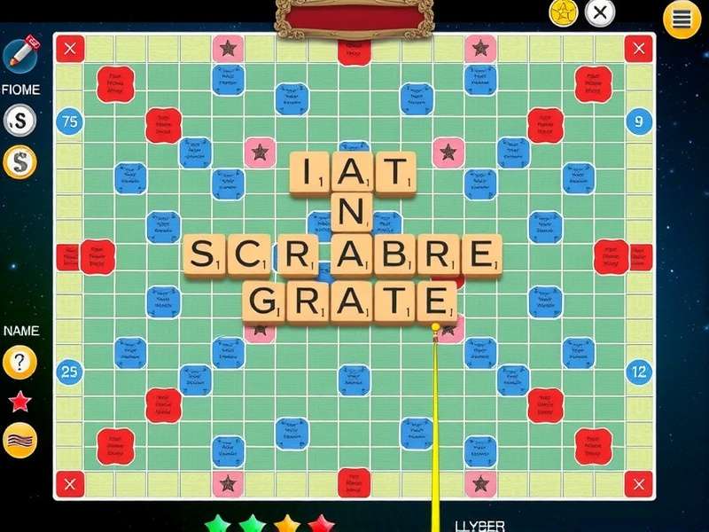 A strategic Scrabble board setup showing high-scoring opportunities against a computer opponent