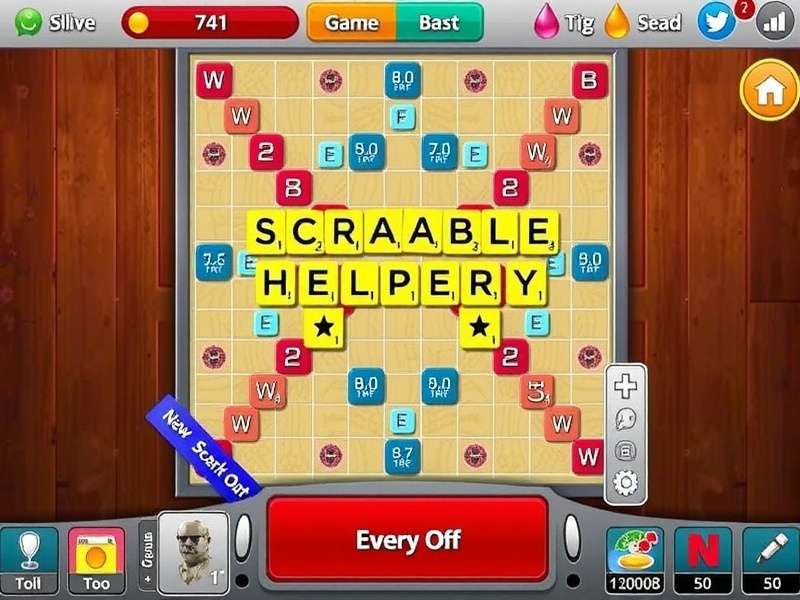 Scrabble board with tiles arranged to spell winning words