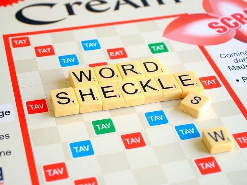 Scrabble board with Hasbro word checker tool on a tablet