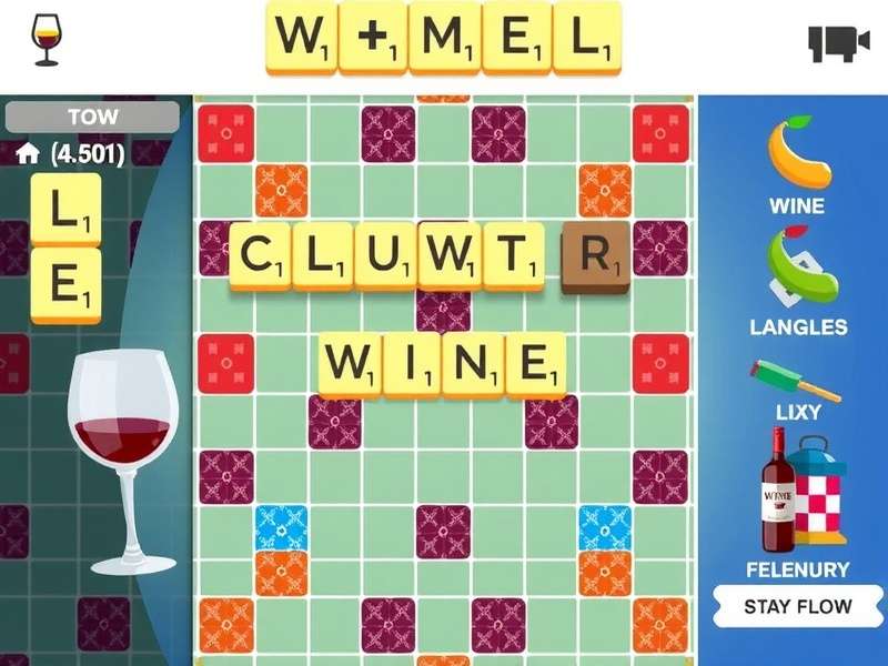 Scrabble board showing strategic tile placement and premium squares