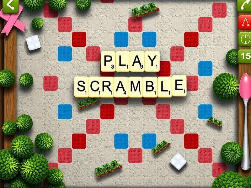 Scrabble board with letters arranged creatively