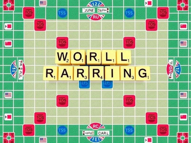 Competitive Scrabble championship game in progress