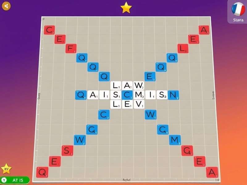 A person playing Scrabble online on a laptop with French tiles visible