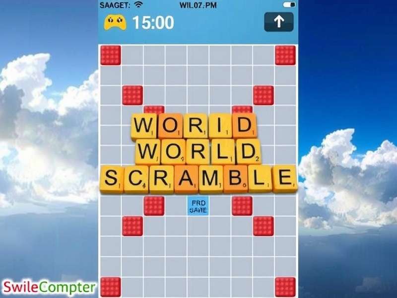 Person playing Scrabble on laptop with digital tiles