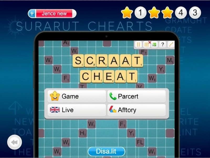 Scrabble Cheat strategy board showing high-scoring word placements and Indian tournament highlights