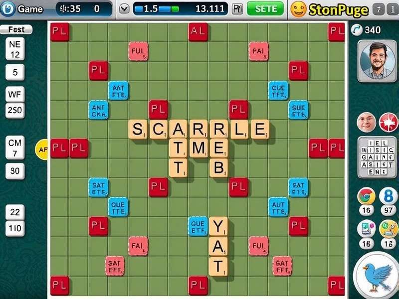 Online Scrabble Against Computer interface on laptop and mobile devices