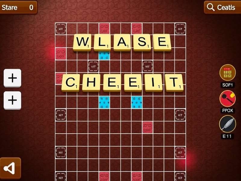 Scrabble Word Cheat Board – interactive board with letter tiles and score multipliers