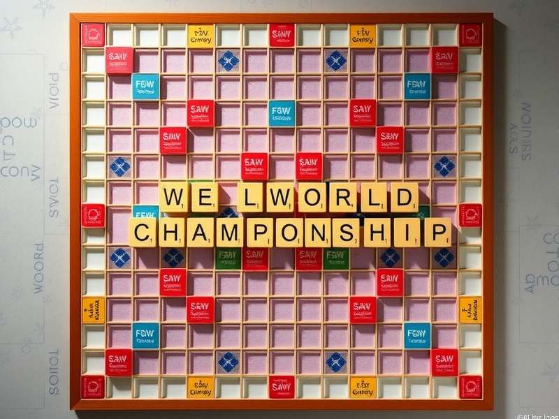 Scrabble World Championship Final Board layout showing tile placement and score trajectory