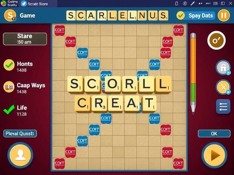 Scrabble board with tiles arranged in a high-scoring word formation, representing the Scrabble Cheat strategy guide.