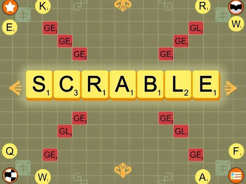 Scrabble Online Against Computer Unblocked game interface showing Scrabble board, tile rack, and AI opponent on a laptop and mobile device