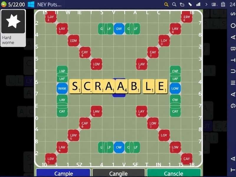 Scrabble Against The Computer Word Scramble game board with tiles and scores