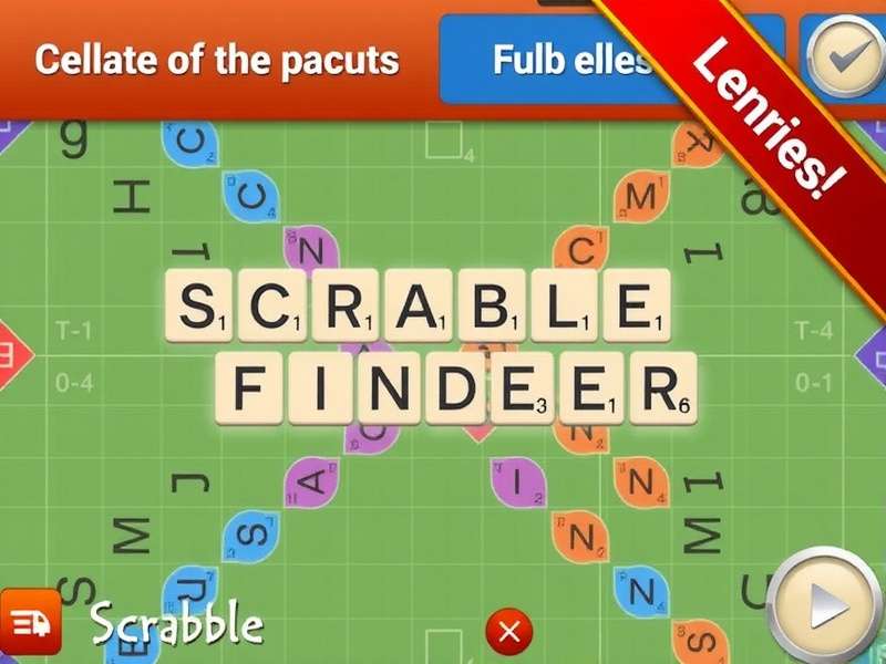 Scrabble board with wooden tiles and score sheet